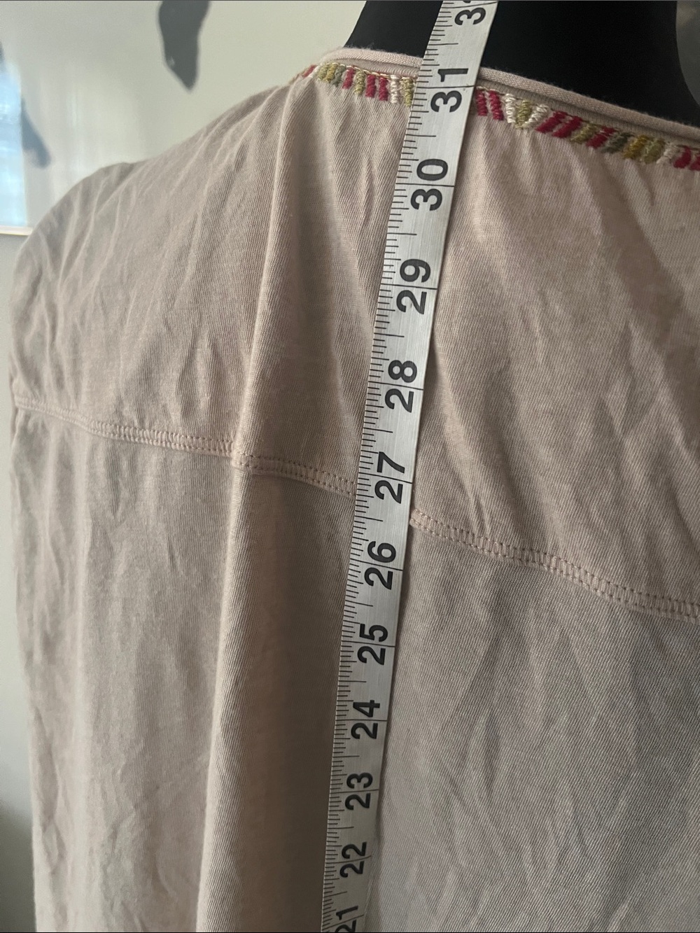 Johnny Was beige Embroidered Shirt tee tunic Sz XL - Picture 4 of 8
